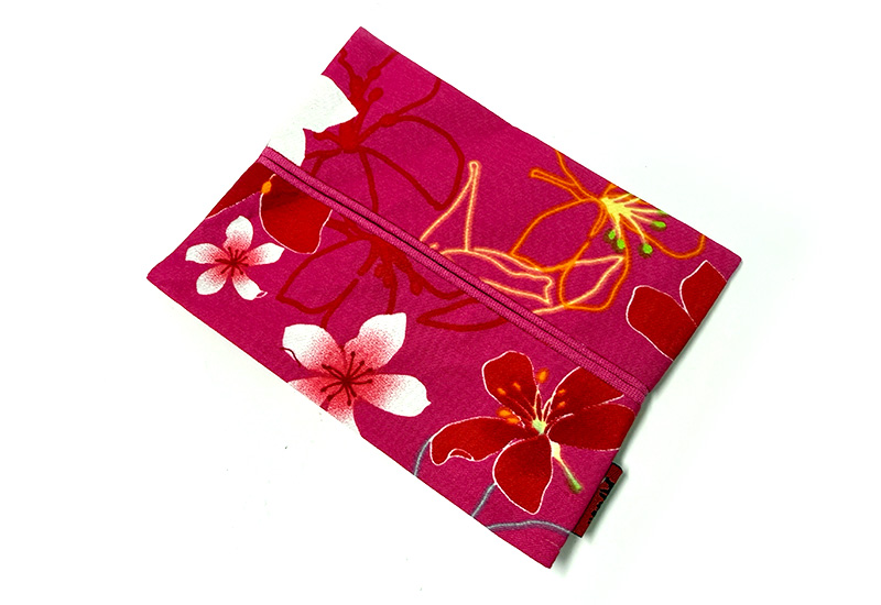 花布面紙套-桐花粉 桐花戀 花布面紙套-紅色 台灣花布面紙包